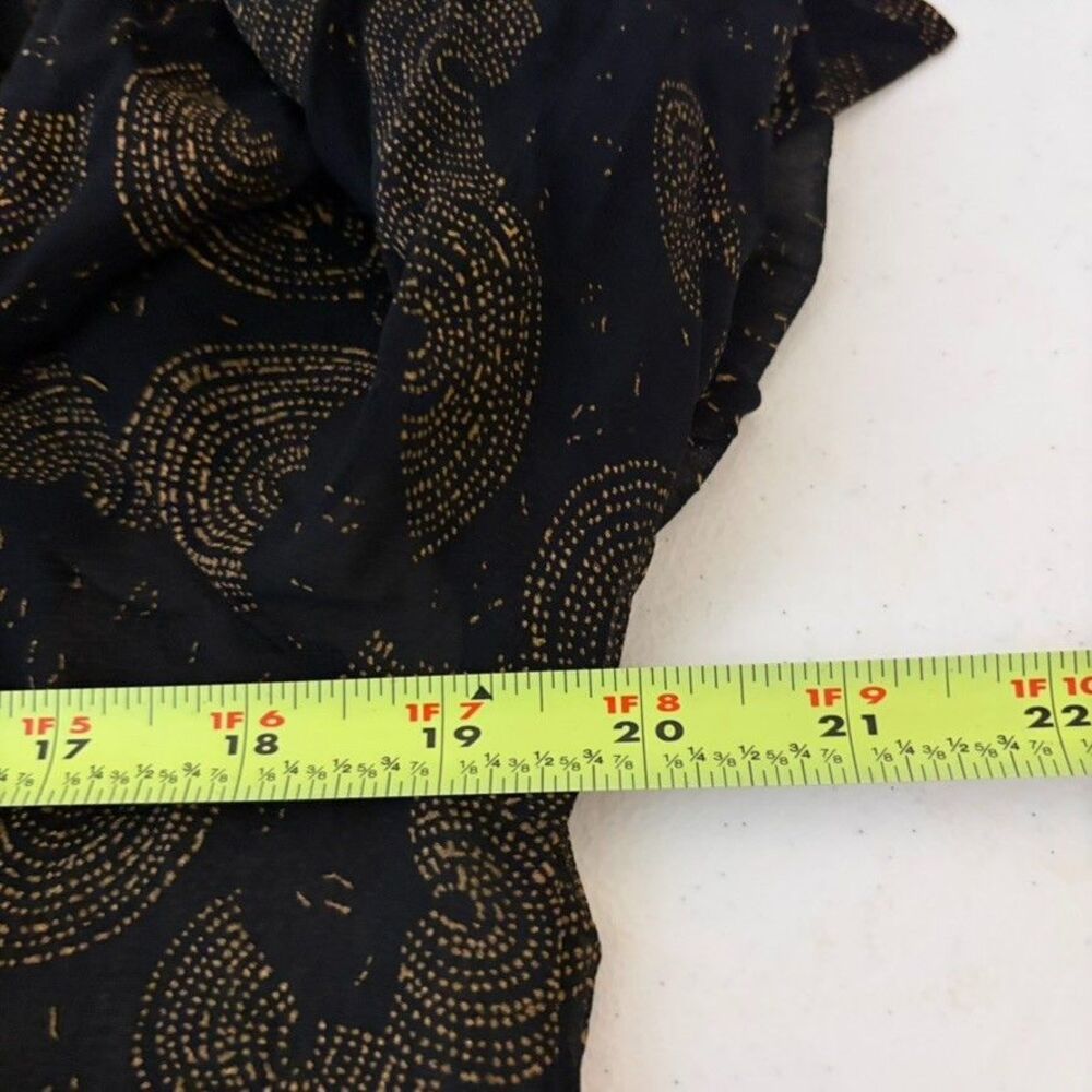 Lucky Brand Blouse Women's Medium Black Sheer Ruffle Long Sleeve Top Shirt NWT - Picture 10 of 10
